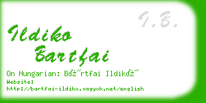 ildiko bartfai business card